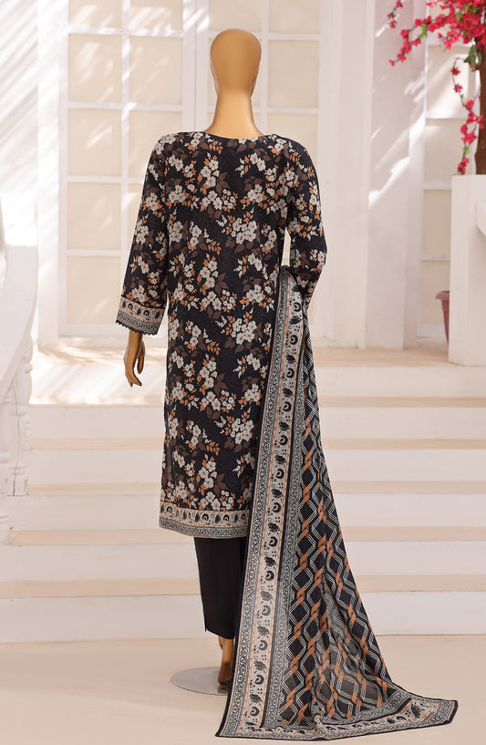Platinum Floral by HZ Printed Lawn Unstitched 3 Piece Suit - HD-04 - HZ26PLFL - Black - Summer Collection