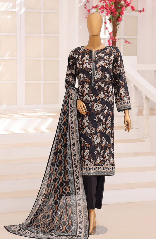 Platinum Floral by HZ Printed Lawn Unstitched 3 Piece Suit - HD-04 - HZ26PLFL - Black - Summer Collection