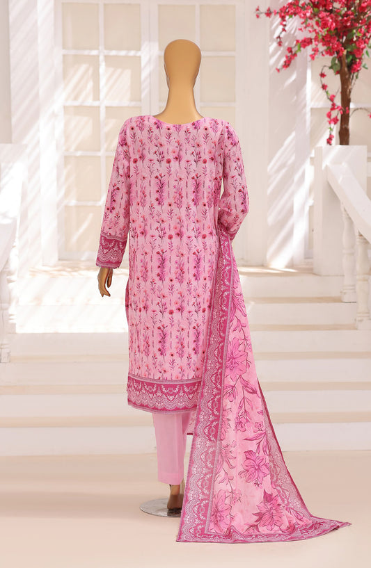 Platinum Floral by HZ Printed Lawn Unstitched 3 Piece Suit - HD-03 - HZ26PLFL - Pink - Summer Collection