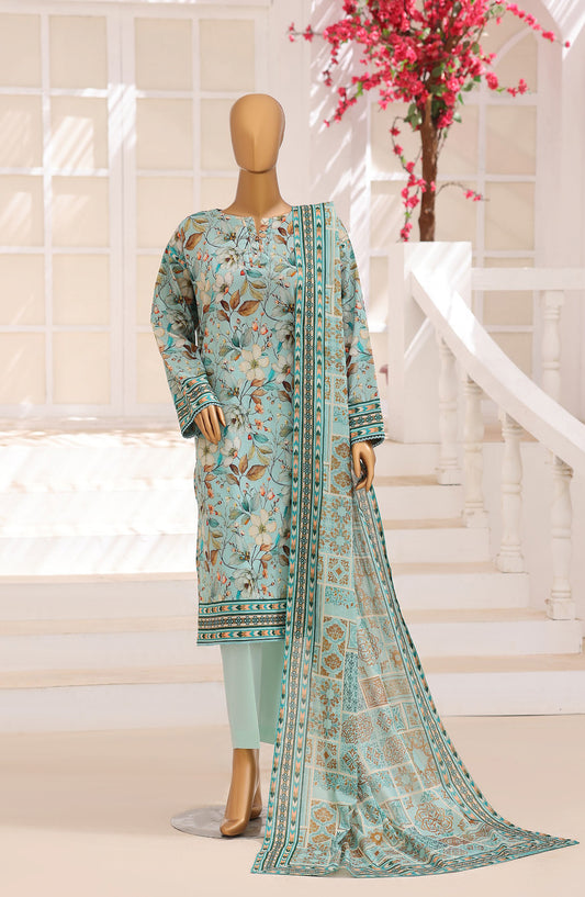 Platinum Floral by HZ Printed Lawn Unstitched 3 Piece Suit - HD-02 - HZ26PLFL - Green - Summer Collection