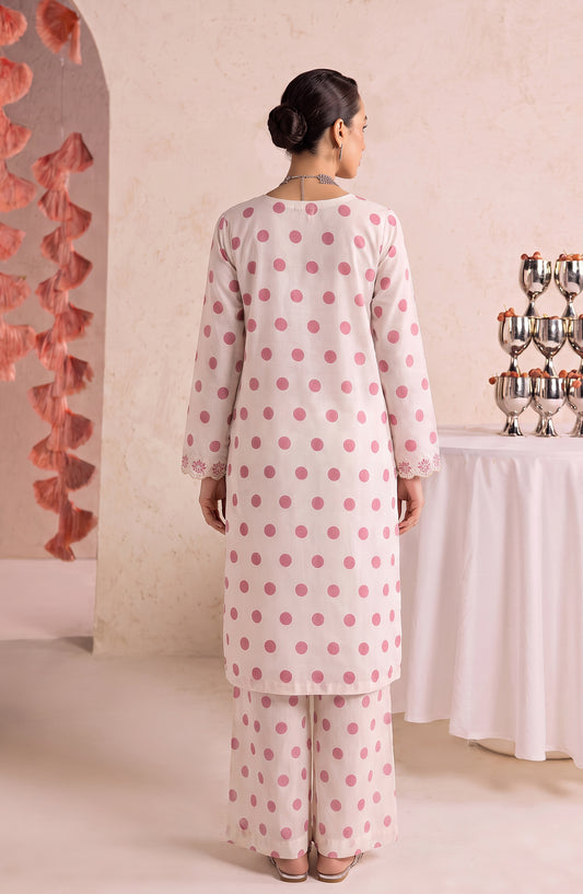 Polka Romance by Amna Khadija Embroidered Lawn Stitched 3 Piece Suit - AKPR-01 - AM26PKRM - Pink - Summer Collection