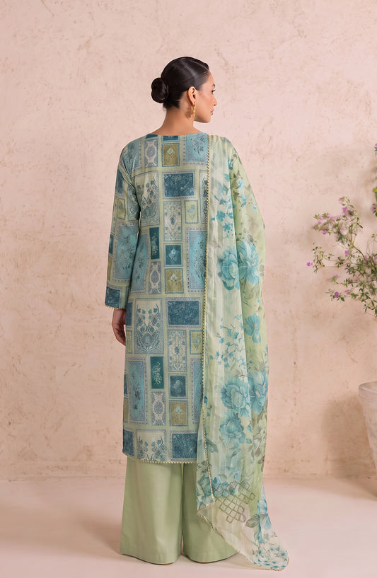 Polka Romance by Amna Khadija Printed Lawn Stitched 3 Piece Suit - AKPR-04 - AM26PKRM - Green - Summer Collection