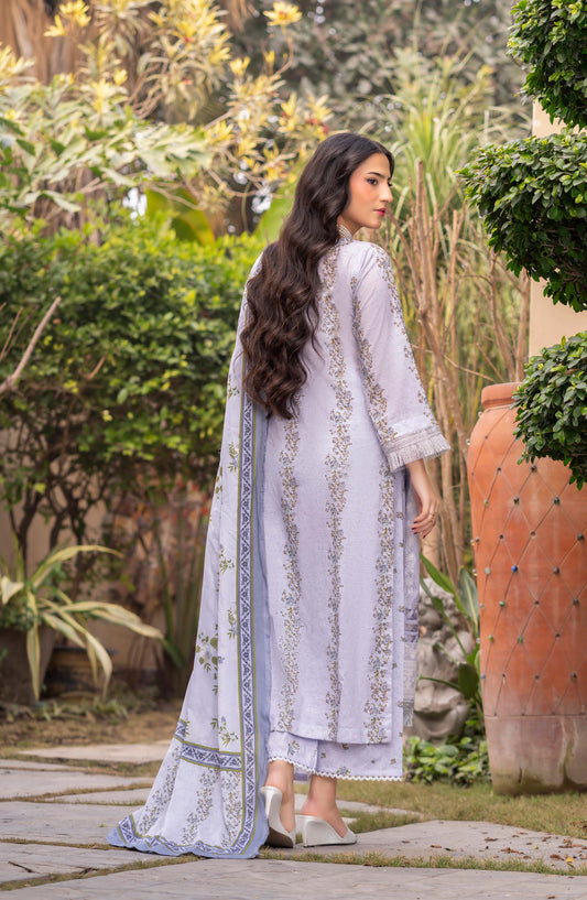 Print Kari by Aalaya Embroidered Lawn Unstitched 3 Piece Suit - D-04 - ALY26PRK - Purple - Summer Collection