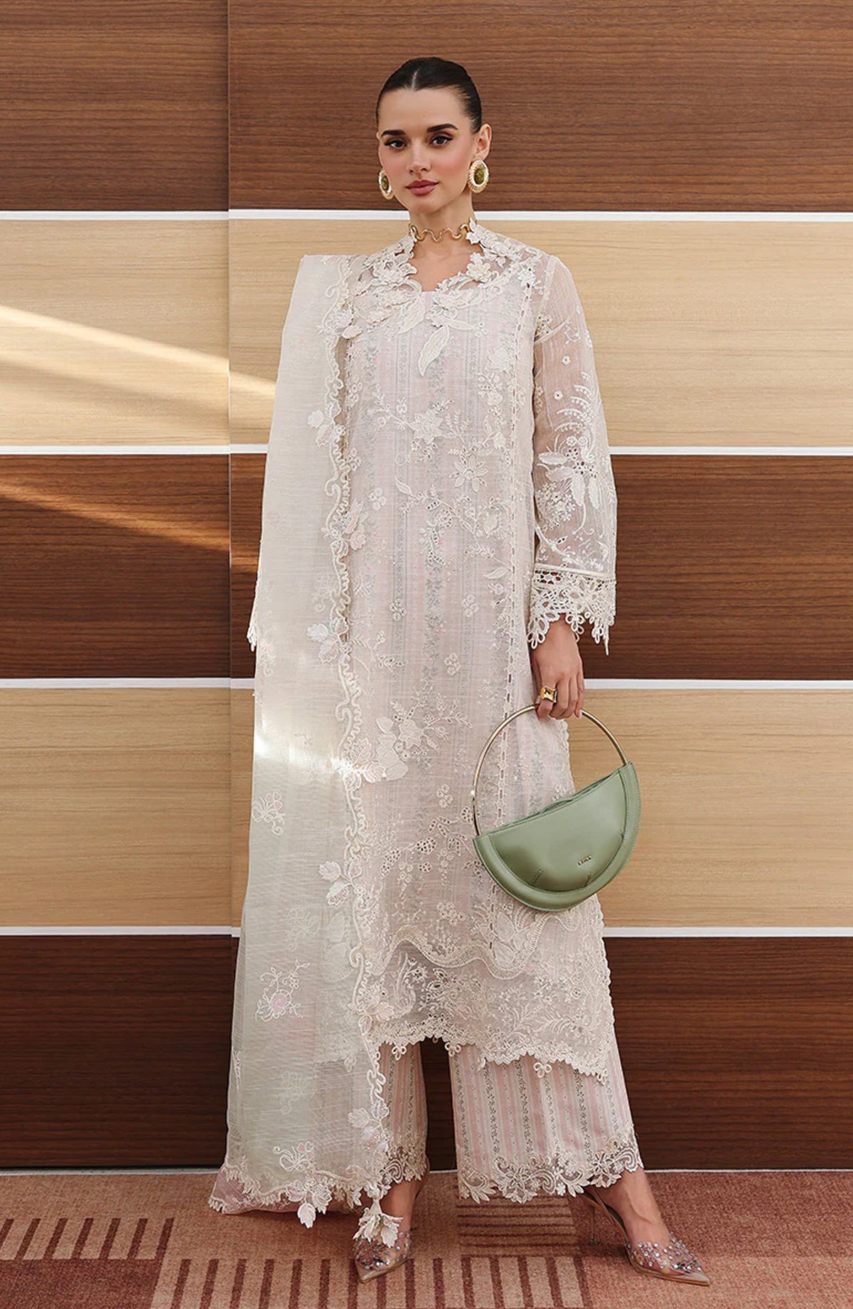 Qalamkar Embroidered Lawn Unstitched 3 Piece Suit - CM-04 ZIMAL - QL26CHE - Pink - Eid Collection