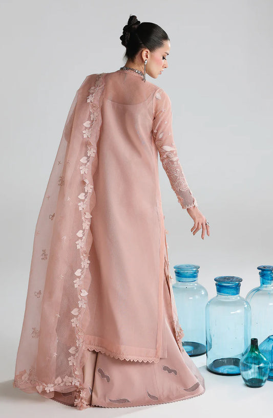 Qalamkar Embroidered Lawn Unstitched 3 Piece Suit - Jina - QL26FST - Pink - Festive Collection