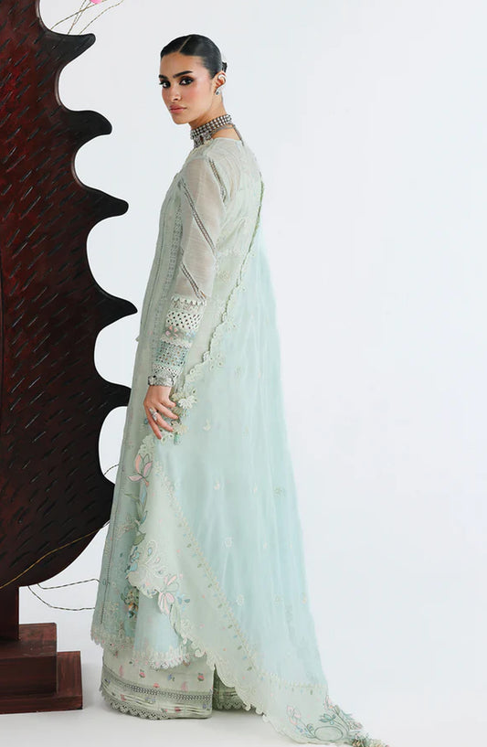 Qalamkar Embroidered Lawn Unstitched 3 Piece Suit - Sabel - QL26FST - Mint - Festive Collection