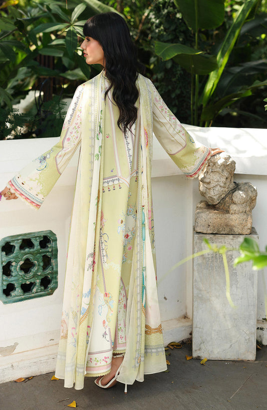 Qalamkar QPrints Embroidered Lawn Unstitched 3 Piece Suit - AX-06-B VAILA - QL26QPN - Green - Summer Collection