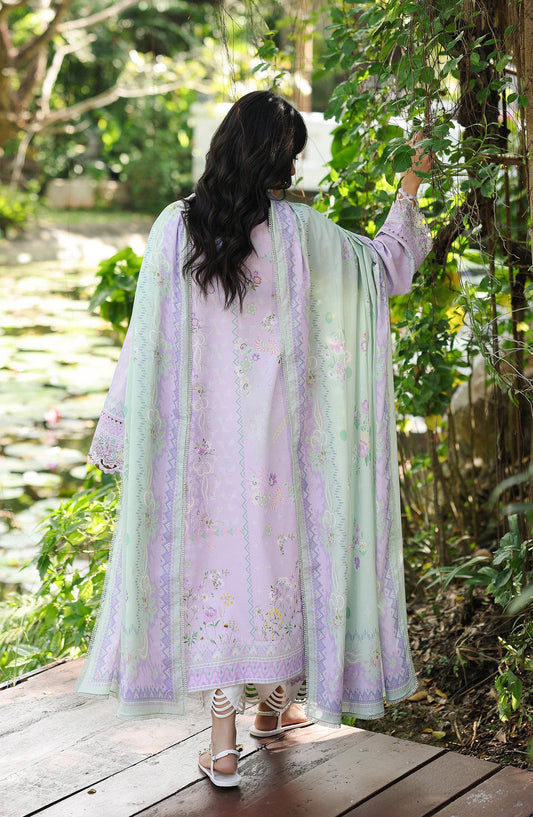 Qalamkar QPrints Embroidered Lawn Unstitched 3 Piece Suit - AX-03-B FIONA - QL26QPN - Purple - Summer Collection