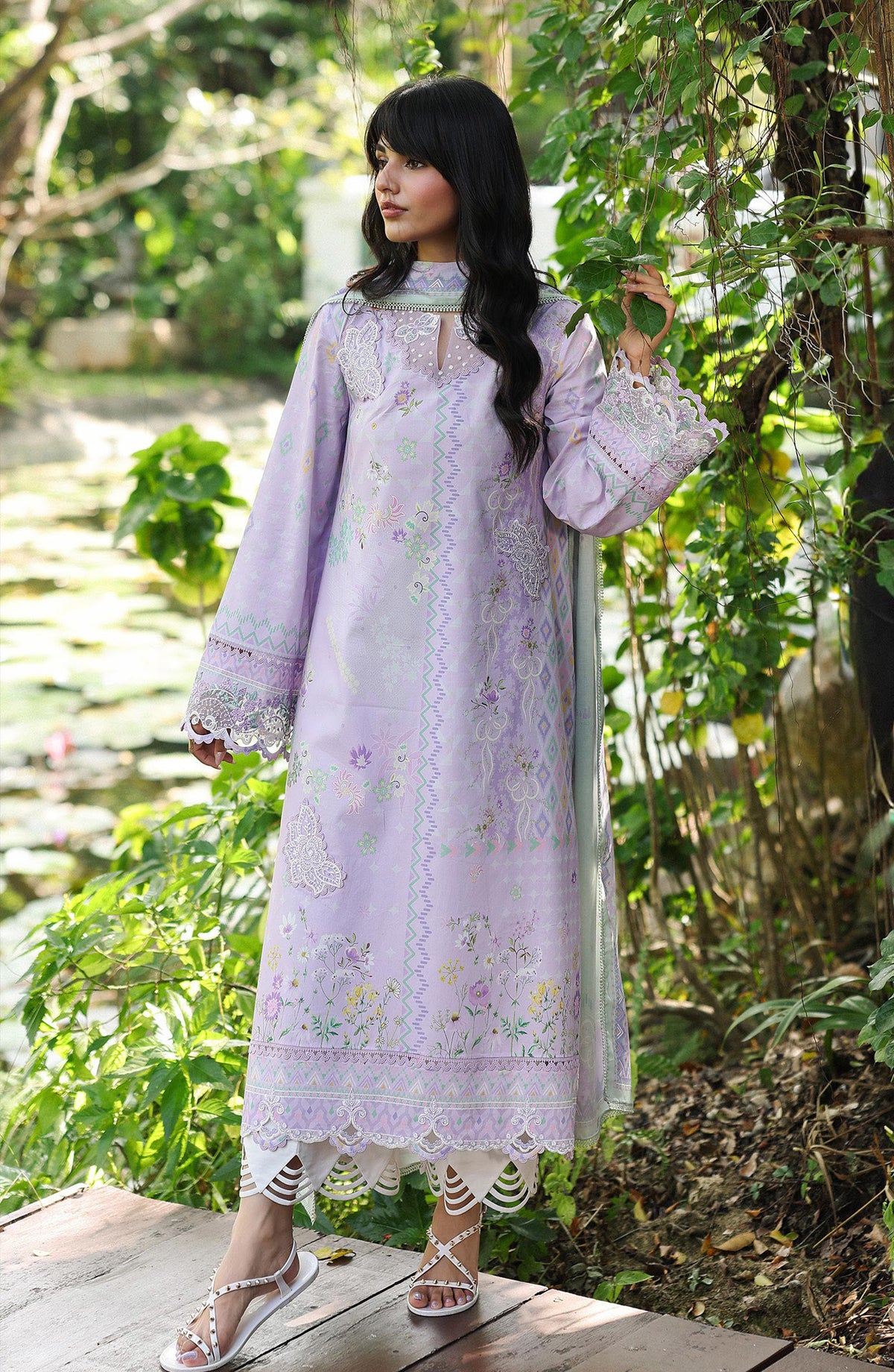 Qalamkar QPrints Embroidered Lawn Unstitched 3 Piece Suit - AX-03-B FIONA - QL26QPN - Purple - Summer Collection