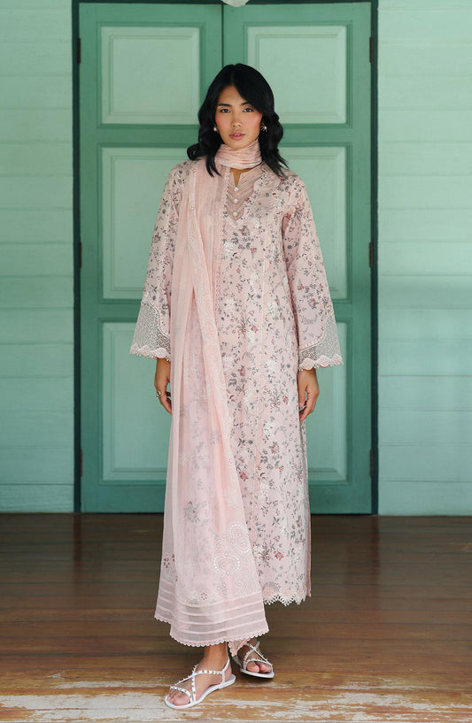 Qalamkar QPrints Embroidered Lawn Unstitched 3 Piece Suit - AX-02-B KENA - QL26QPN - Pink - Summer Collection