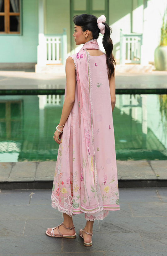 Qalamkar QPrints Embroidered Lawn Unstitched 3 Piece Suit - AX-01-B IONA - QL26QPN - Pink - Summer Collection