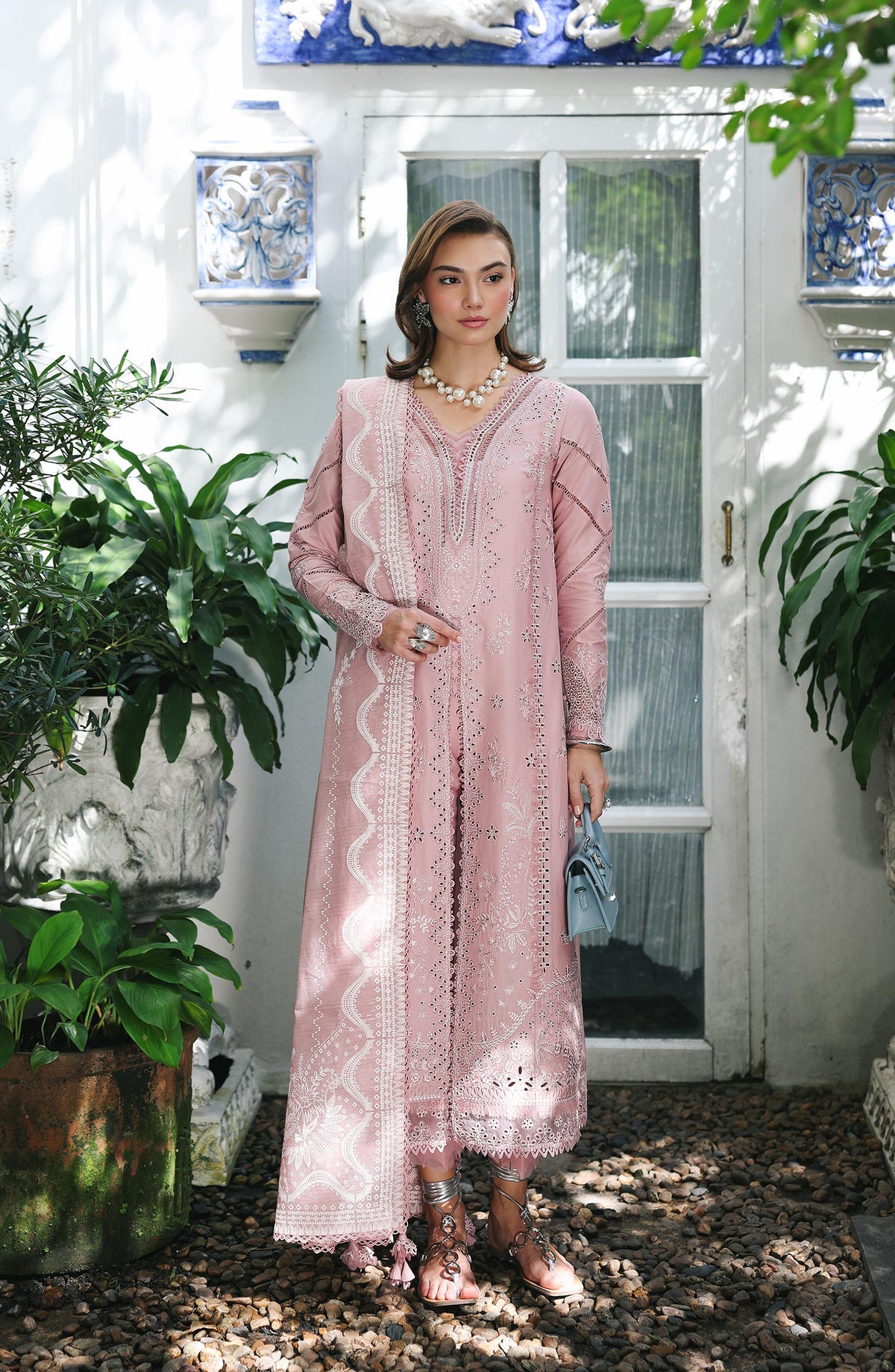 Qalamkar Qline Embroidered Lawn Unstitched 3 Piece Suit - RP-06 Noore - QL26QLWN - Pink - Summer Collection