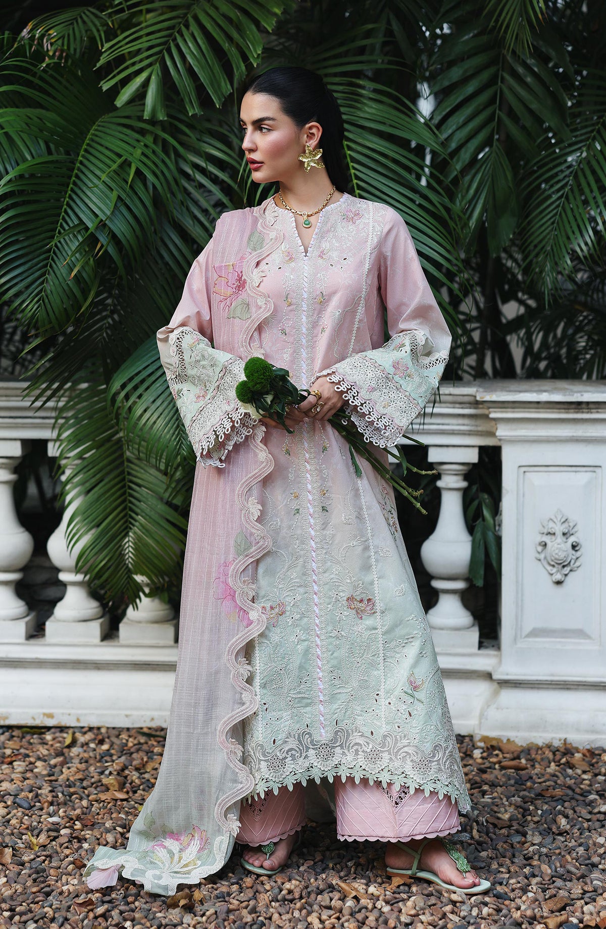 Qalamkar Qline Embroidered Lawn Unstitched 3 Piece Suit - RP-04 Vanya - QL26QLWN - Pink - Summer Collection