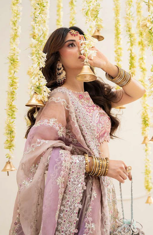 RUA by Faiza Saqlain Embroidered Net Unstitched 3 Piece Suit - SUZAN - FS25RUA - White - Wedding Festive Collection