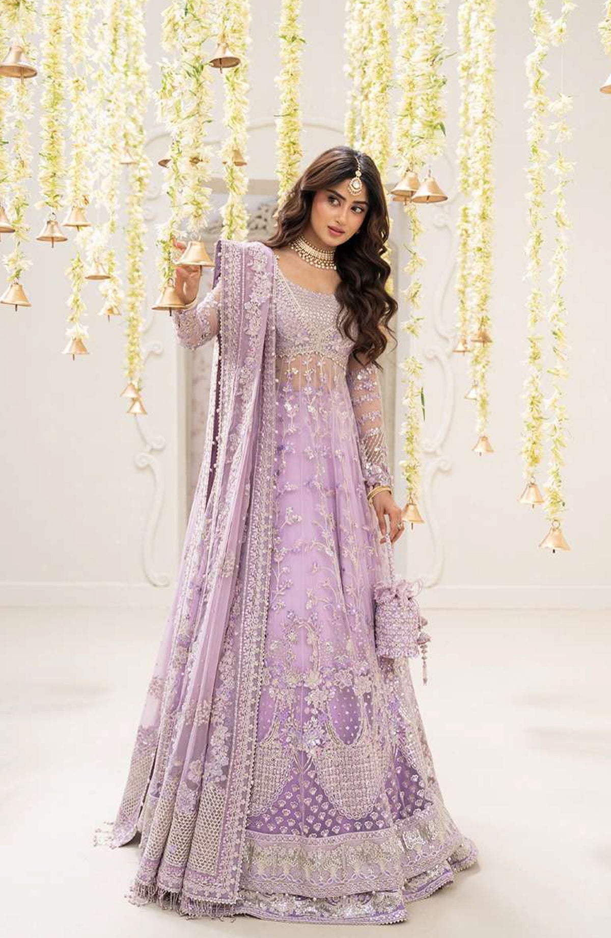 RUA by Faiza Saqlain Embroidered Net Unstitched 3 Piece Suit - PINAR - FS25RUA - Purple - Wedding Festive Collection