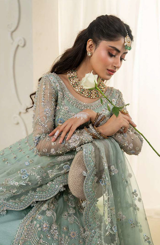 RUA by Faiza Saqlain Embroidered Organza Unstitched 3 Piece Suit - SELIN - FS25RUA - Green - Wedding Festive Collection
