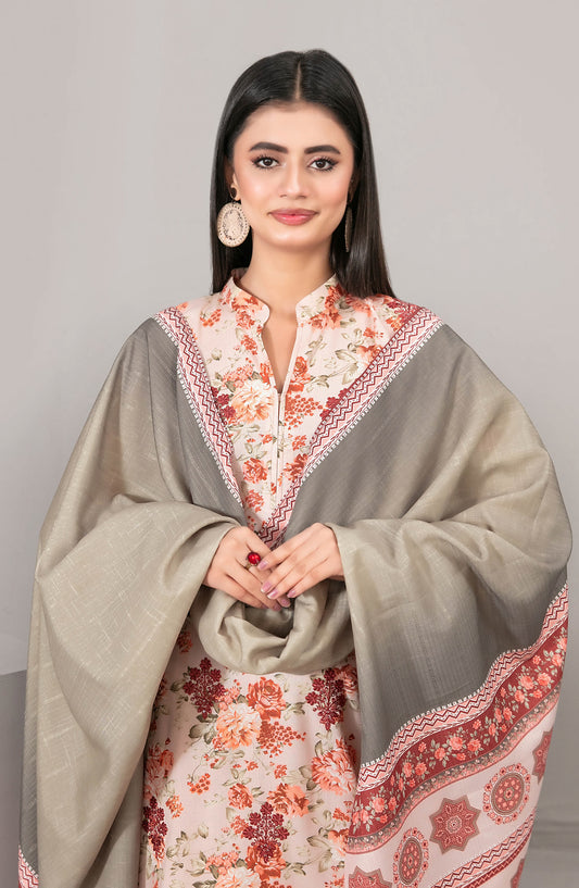 Rabiyah by Tawakkal Fabrics Exclusive Staple Print Unstitched 3 Piece Suit - D-5171 - TF25RABI - Peach - Winter Collection