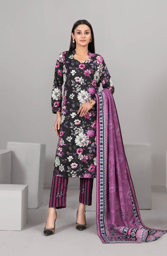 Rabiyah by Tawakkal Fabrics Exclusive Staple Print Unstitched 3 Piece Suit - D-5170 - TF25RABI - Black - Winter Collection