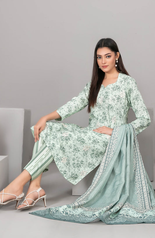 Rabiyah by Tawakkal Fabrics Exclusive Staple Print Unstitched 3 Piece Suit - D-5169 - TF25RABI - Green - Winter Collection