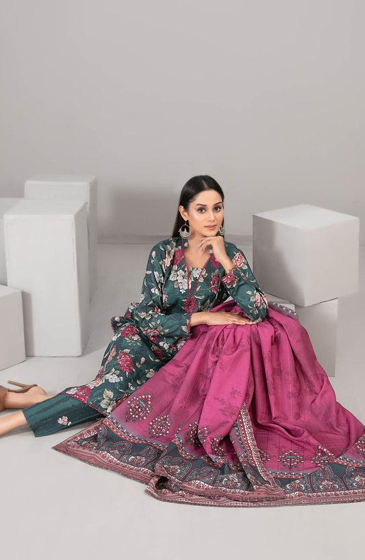 Rabiyah by Tawakkal Fabrics Exclusive Staple Print Unstitched 3 Piece Suit - D-5167 - TF25RABI - Blue - Winter Collection