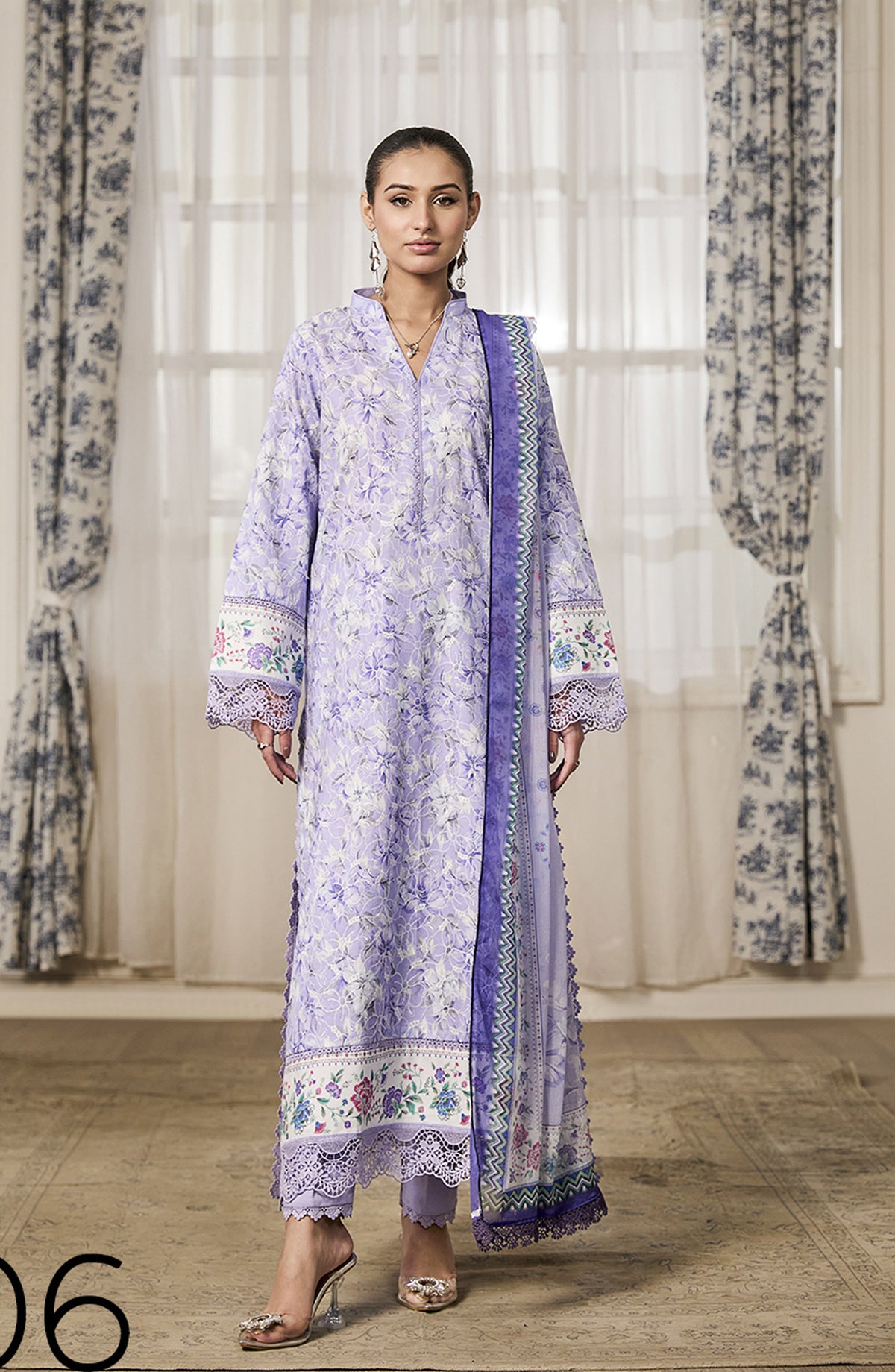 Raha by RajBari Chikankari Lawn Unstitched 3 Piece Suit - D-06 - RJB26RH - Purple - Summer Collection