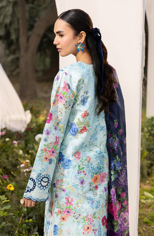 RajBari Embroidered Lawn Unstitched 3 Piece Suit - D-09 - RJB26PN - Blue - Summer Collection