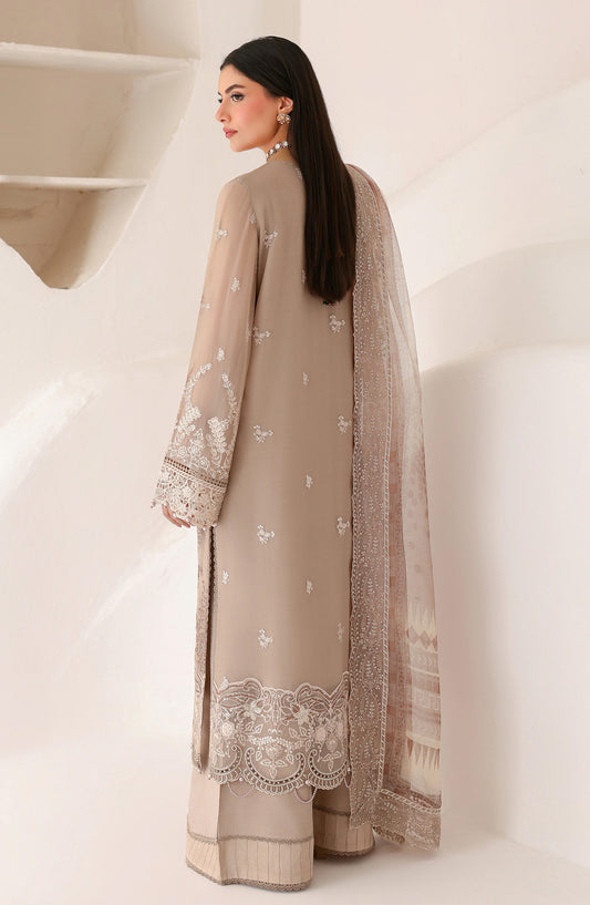 Ramsha Satrangi Embroidered Chiffon Unstitched 3 Piece Suit - ST-204 - RM26STG - Beige - Festive Collection