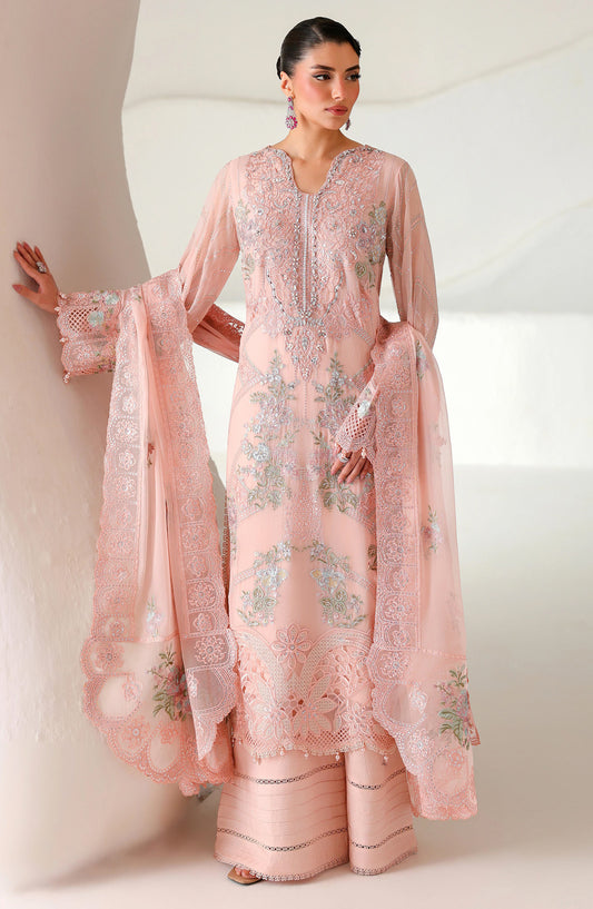 Ramsha Satrangi Embroidered Chiffon Unstitched 3 Piece Suit - ST-205 - RM26STG - Pink - Festive Collection