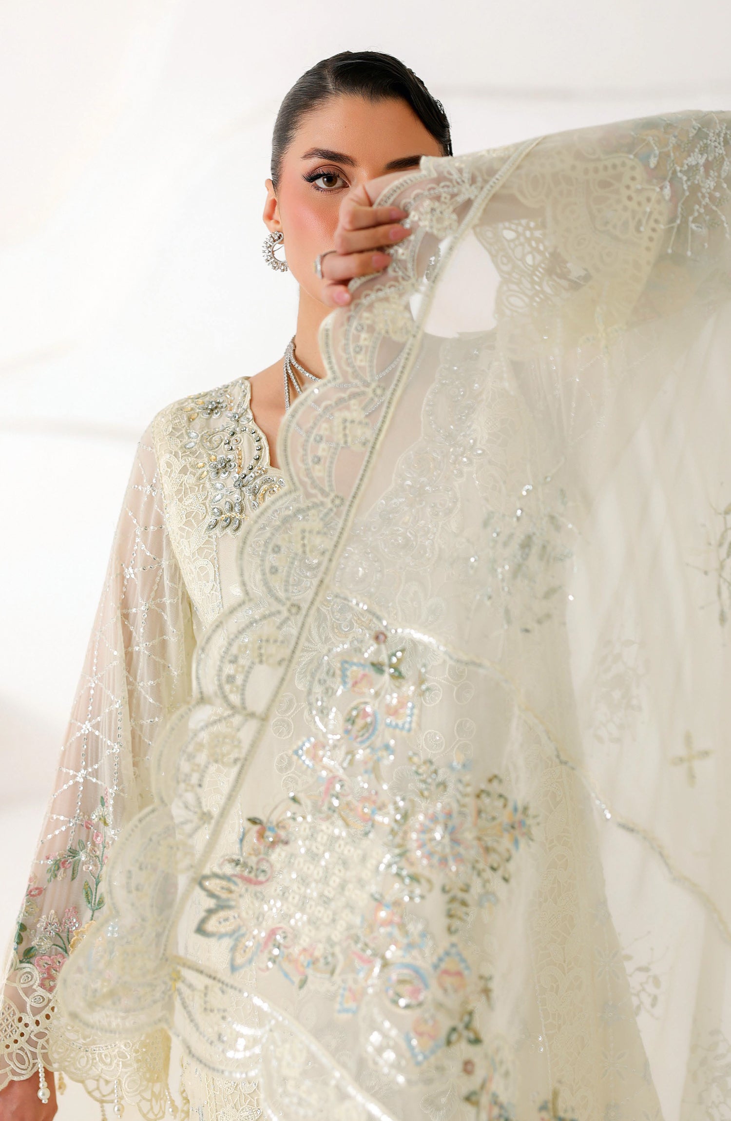 Ramsha Satrangi Embroidered Chiffon Unstitched 3 Piece Suit - ST-206 - RM26STG - Lemon - Festive Collection