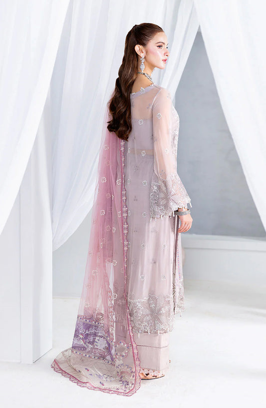 Ramsha Luxury Formals Embroidered Chiffon Stitched 3 Piece Suit - U-209 - RM25LFS - Pink - Signature Series
