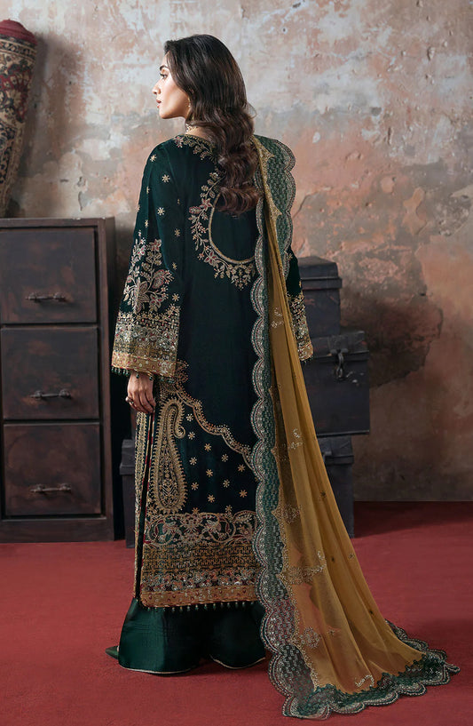 Ramsha Luxury Embroidered Velvet Unstitched 3 Piece Suit - V-702 - RM25VLT - Green - Winter Collection