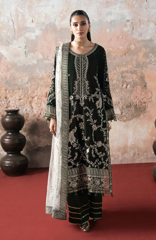 Ramsha Luxury Embroidered Velvet Unstitched 3 Piece Suit - V-705 - RM25VLT - Black - Winter Collection