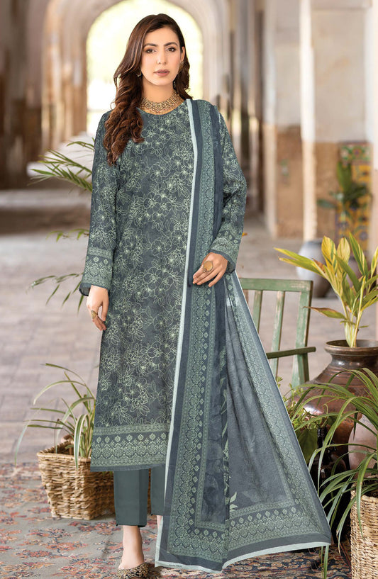 Rang Jaa by Johra Printed Lawn Unstitched 3 Piece Suit - JH-1063 - JH25RANG - Teal - Casual Collection