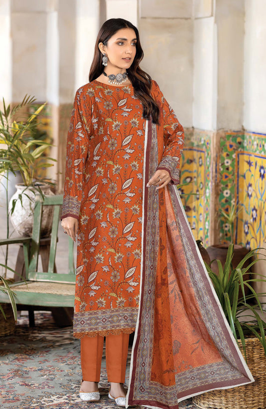 Rang Jaa by Johra Printed Lawn Unstitched 3 Piece Suit - JH-1062 - JH25RANG - Brown - Casual Collection