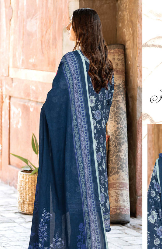 Rang Jaa by Johra Printed Lawn Unstitched 3 Piece Suit - JH-1055 - JH25RANG - Blue - Casual Collection