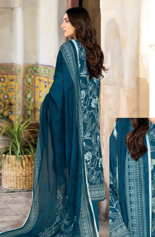 Rang Jaa by Johra Printed Lawn Unstitched 3 Piece Suit - JH-1052 - JH25RANG - Blue - Casual Collection