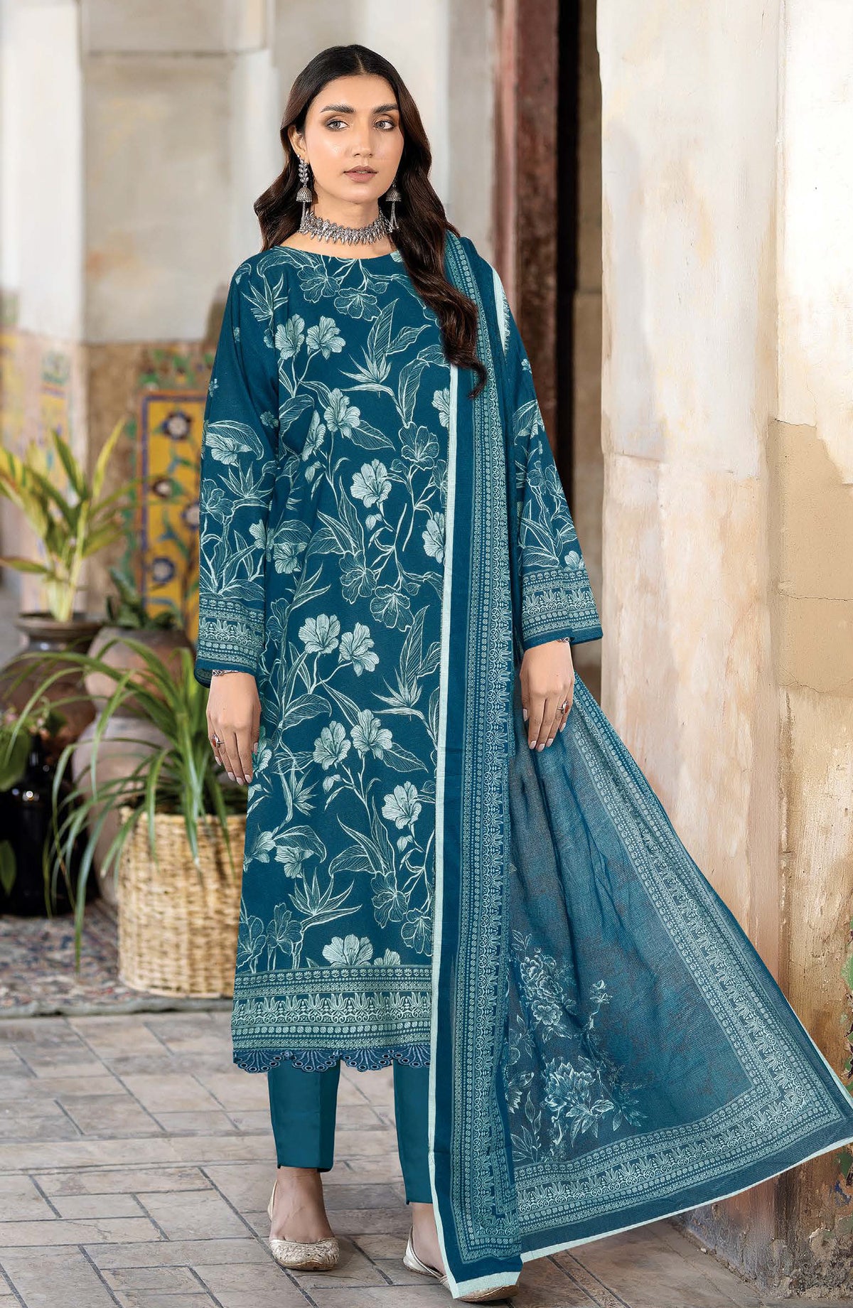 Rang Jaa by Johra Printed Lawn Unstitched 3 Piece Suit - JH-1052 - JH25RANG - Blue - Casual Collection