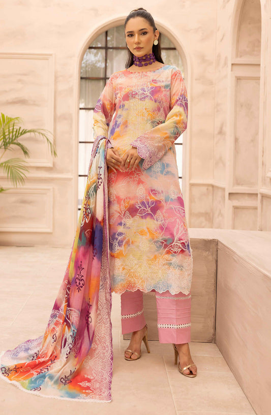 Rang Nagar by Al Karim Embroidered Lawn Unstitched 3 Piece Suit - RN-731 - AK26RNG - Multi - Summer Collection