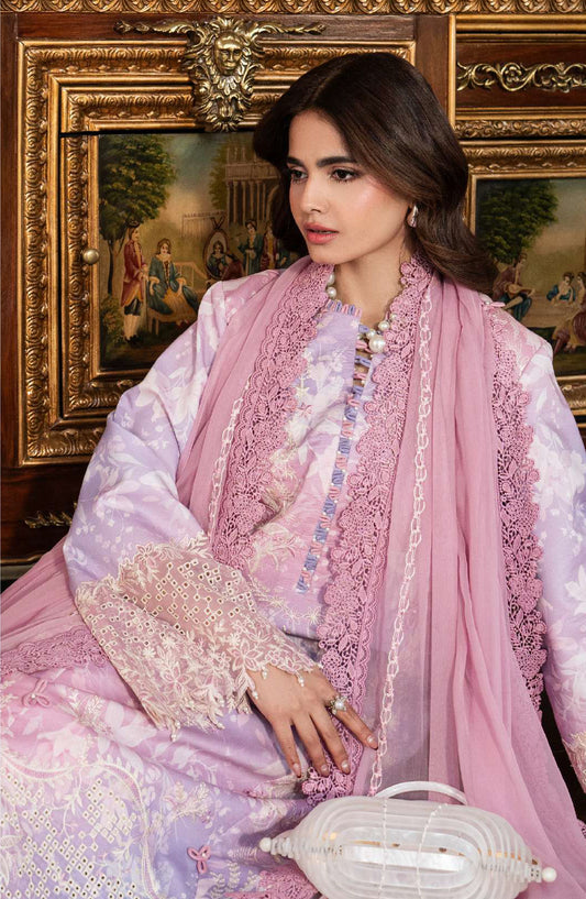 Rang Rasiya Carnation Embroidered Lawn Unstitched 3 Piece Suit - Lara - RR26CR - Pink - Festive Collection