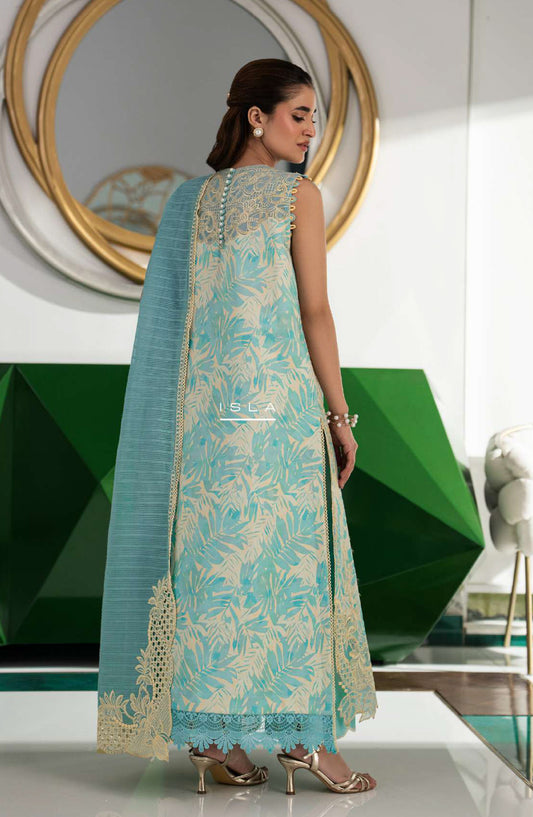 Rang Rasiya Carnation Embroidered Lawn Unstitched 3 Piece Suit - Isla - RR26CR - Fawn - Festive Collection