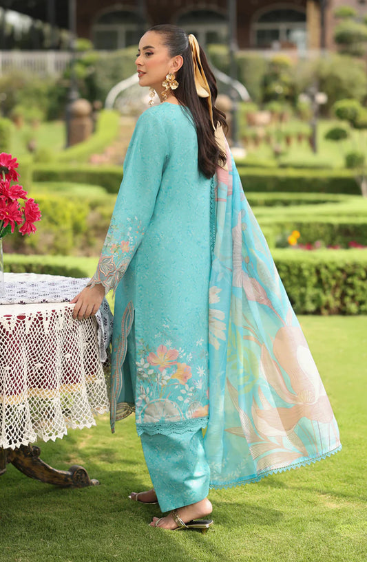 Rang Rasiya Embroidered Lawn Unstitched 3 Piece Suit - WALIYA - RR25LFS - Blue - Summer Collection