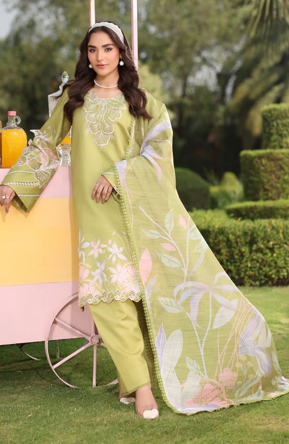 Rang Rasiya Embroidered Lawn Unstitched 3 Piece Suit - ELYSIA - RR25LFS - Green - Summer Collection