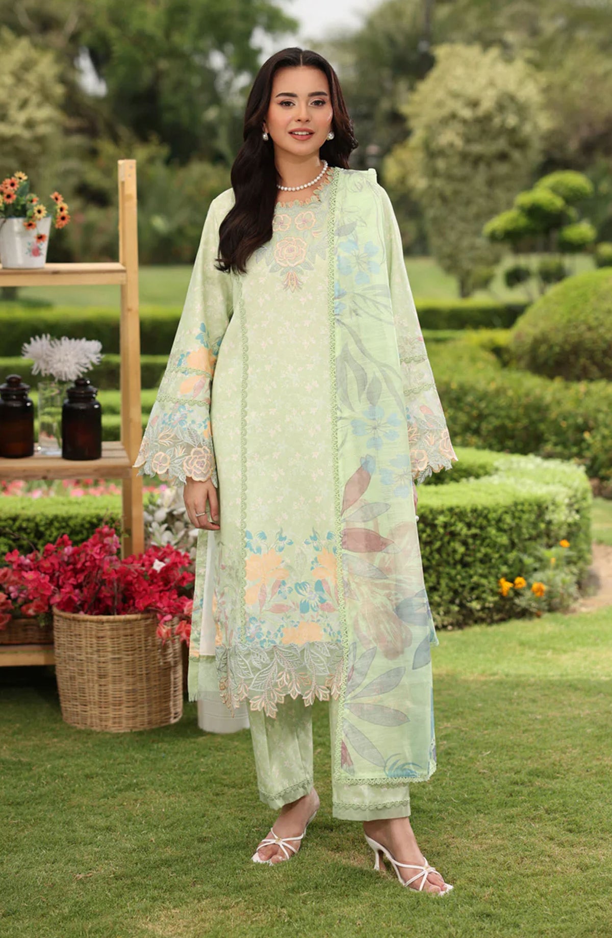 Rang Rasiya Embroidered Lawn Unstitched 3 Piece Suit - REEHA - RR25LFS - Green - Summer Collection