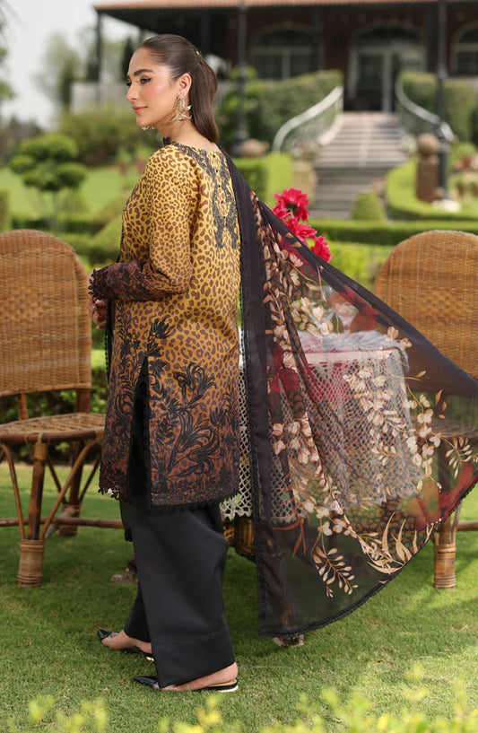 Rang Rasiya Embroidered Lawn Unstitched 3 Piece Suit - HOORIA - RR25LFS - Brown - Summer Collection