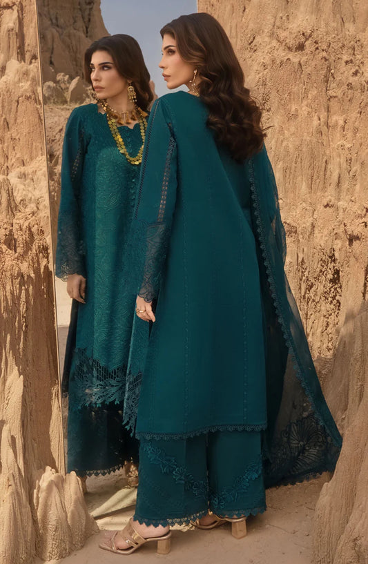 Rang Rasiya Embroidered Lawn Unstitched 3 Piece Suit - Zaynah - RR25PEE - Green - Eid Collection