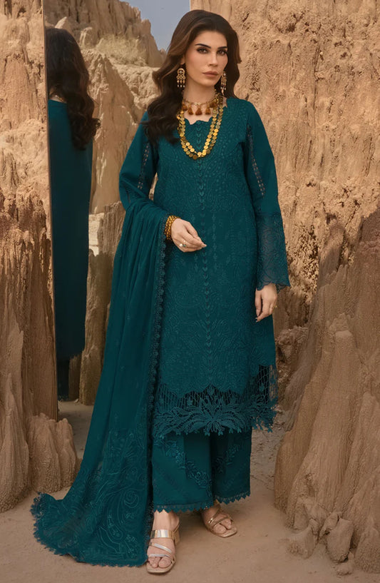 Rang Rasiya Embroidered Lawn Unstitched 3 Piece Suit - Zaynah - RR25PEE - Green - Eid Collection