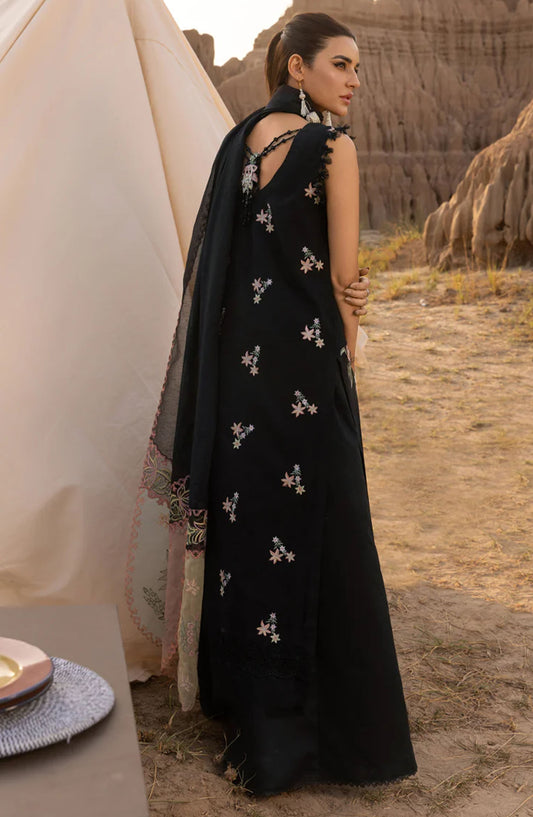 Rang Rasiya Embroidered Cotton Unstitched 3 Piece Suit - Zoya - RR25PEE - Black - Eid Collection