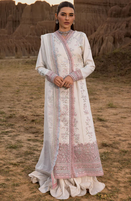 Rang Rasiya Embroidered Lawn Unstitched 3 Piece Suit - Haya - RR25PEE - White - Eid Collection
