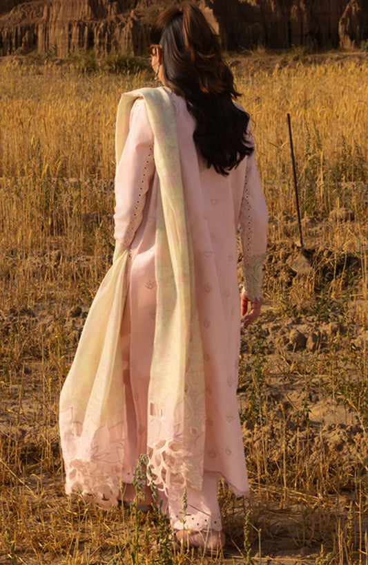 Rang Rasiya Embroidered Lawn Unstitched 3 Piece Suit - Nehal - RR25PEE - Pink - Eid Collection
