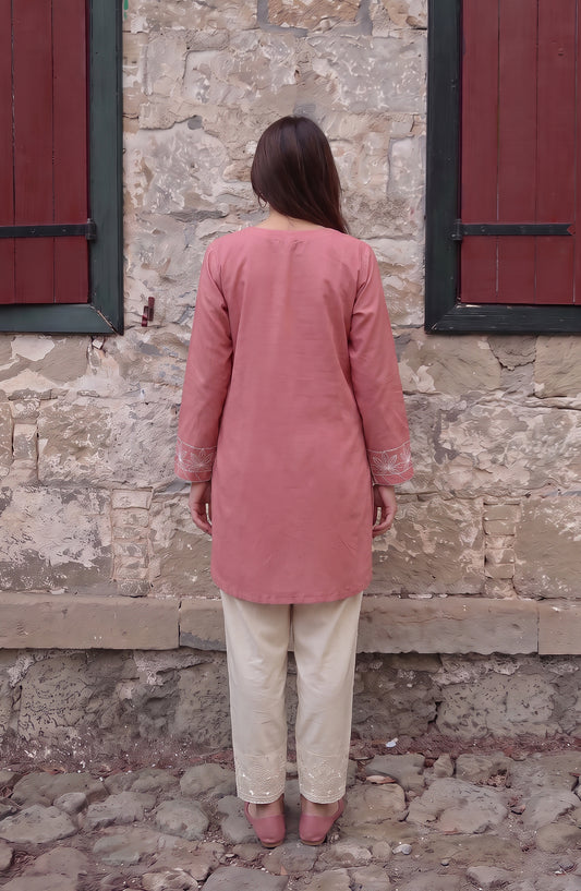 Rang e Mirha by Amna Khadija Embroidered Cotton Lawn Stitched 2 Piece Suit - AKRM-03 - AM26RGMR - Pink - Summer Collection